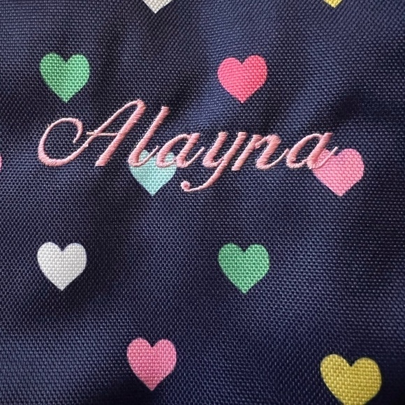 POTTERY BARN KIDS MACKENZIE LARGE DUFFLE BAG WITH HEART PATTERN NWT - Picture 7 of 11